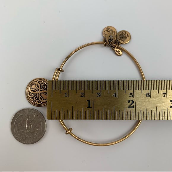 Alex and Ani Bangle Bar "Path of Life" Rafaelian Gold-Tone Expandable Bracelet - Picture 9 of 11